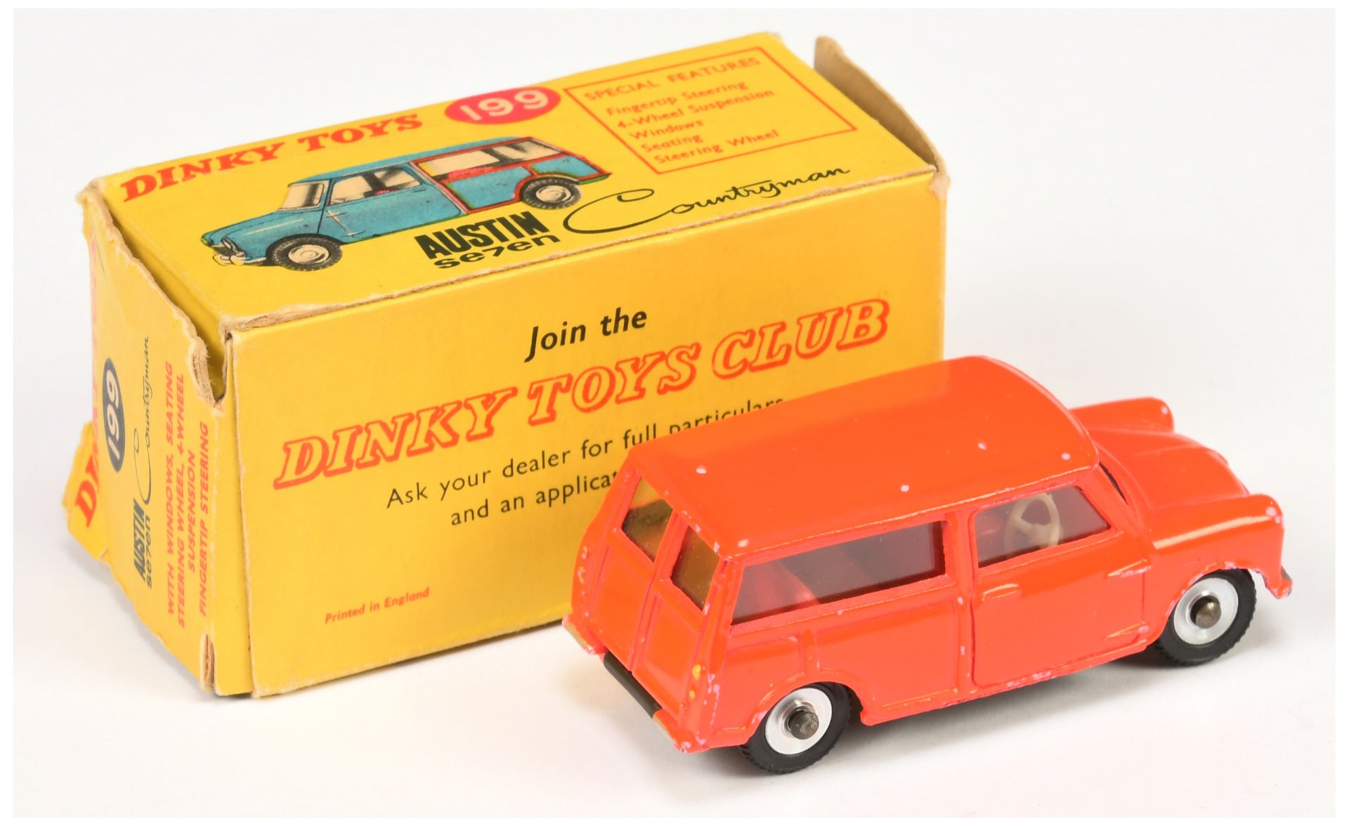 Dinky 199 Austin Seven Countryman RARE FLOURESCENT DAYGLO BODY  - Image 2 of 2