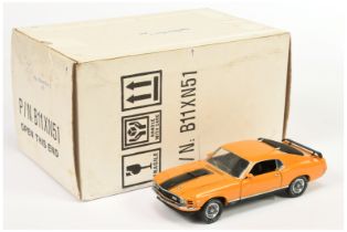 Franklin Mint B11XN51 1970 Ford Mustang Mach 1 - orange, black, black interior, chrome trim - Min...