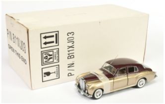 Franklin Mint B11XJ03 1955 Bentley S - metallic gold, maroon,tan interior, chrome trim - Mint wit...