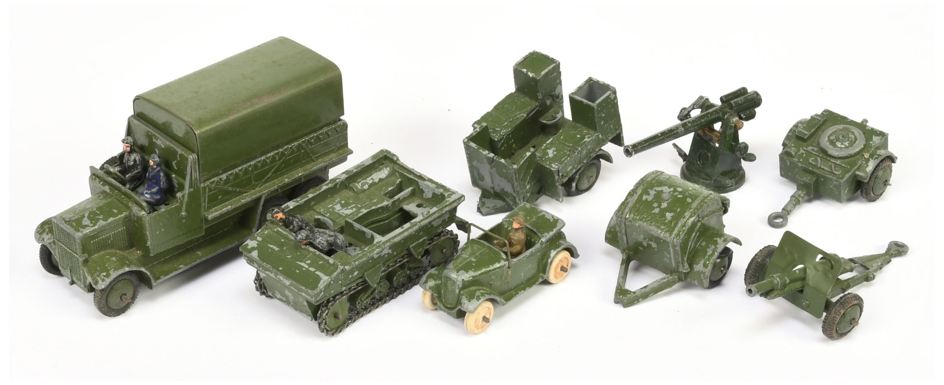 Dinky Toys a group of Pre and Post-war Military vehicles - to include pre-war 6-wheeled Army Truc...