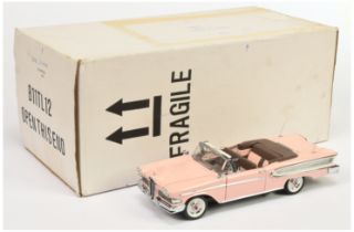 Franklin Mint B11TL12 1/24th scale 1959 Edsel Citation Convertible - pink, brown interior, chrome...