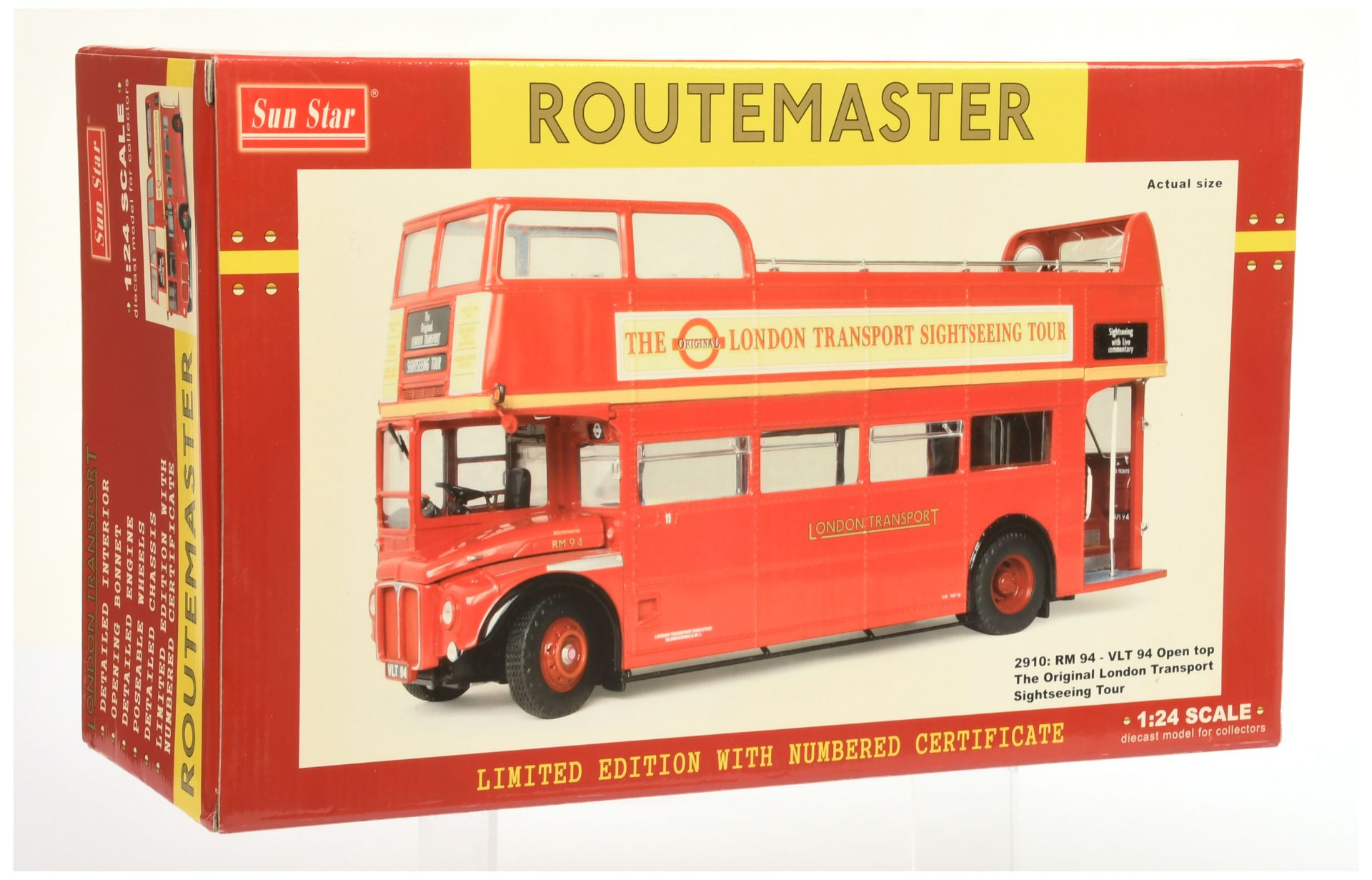 Sun Star 2910 Routemaster 1/24th RM 94 - VLT 94 Open Top "The Original London Transport Sightseei...
