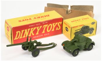 Dinky 670 Armoured Car & 692 Medium Gun