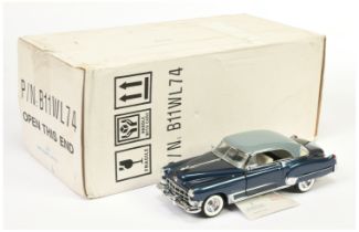 Franklin Mint B11WL74 1/24th scale 1949 Cadillac Coupe De Ville - dark metallic blue, white & blu...