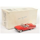 Franklin Mint B11WU01 1/24th scale 1960 Chevrolet Impala Convertible- red, silver & white interio...