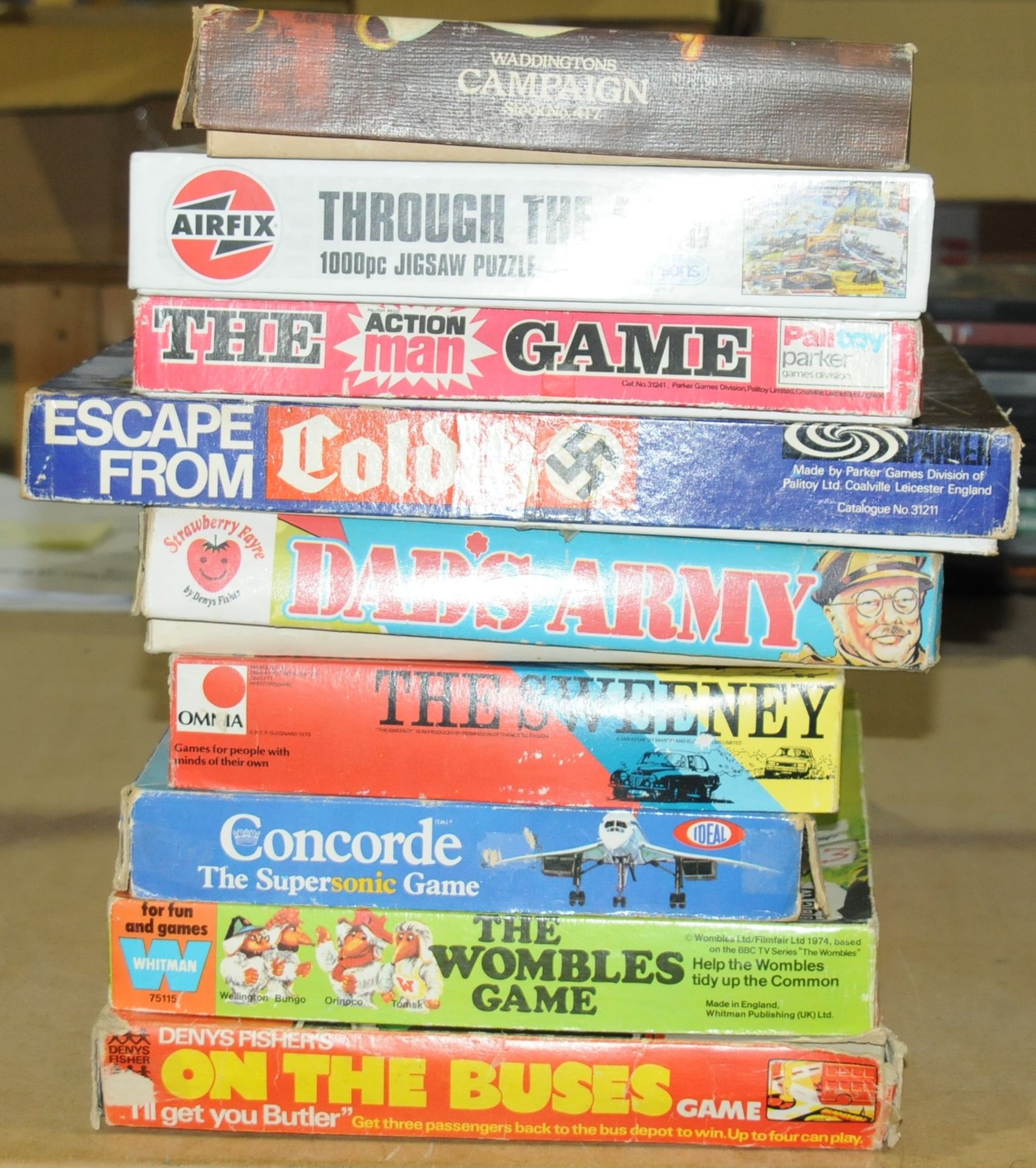 A boxed group of vintage boardgames 