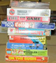 A boxed group of vintage boardgames