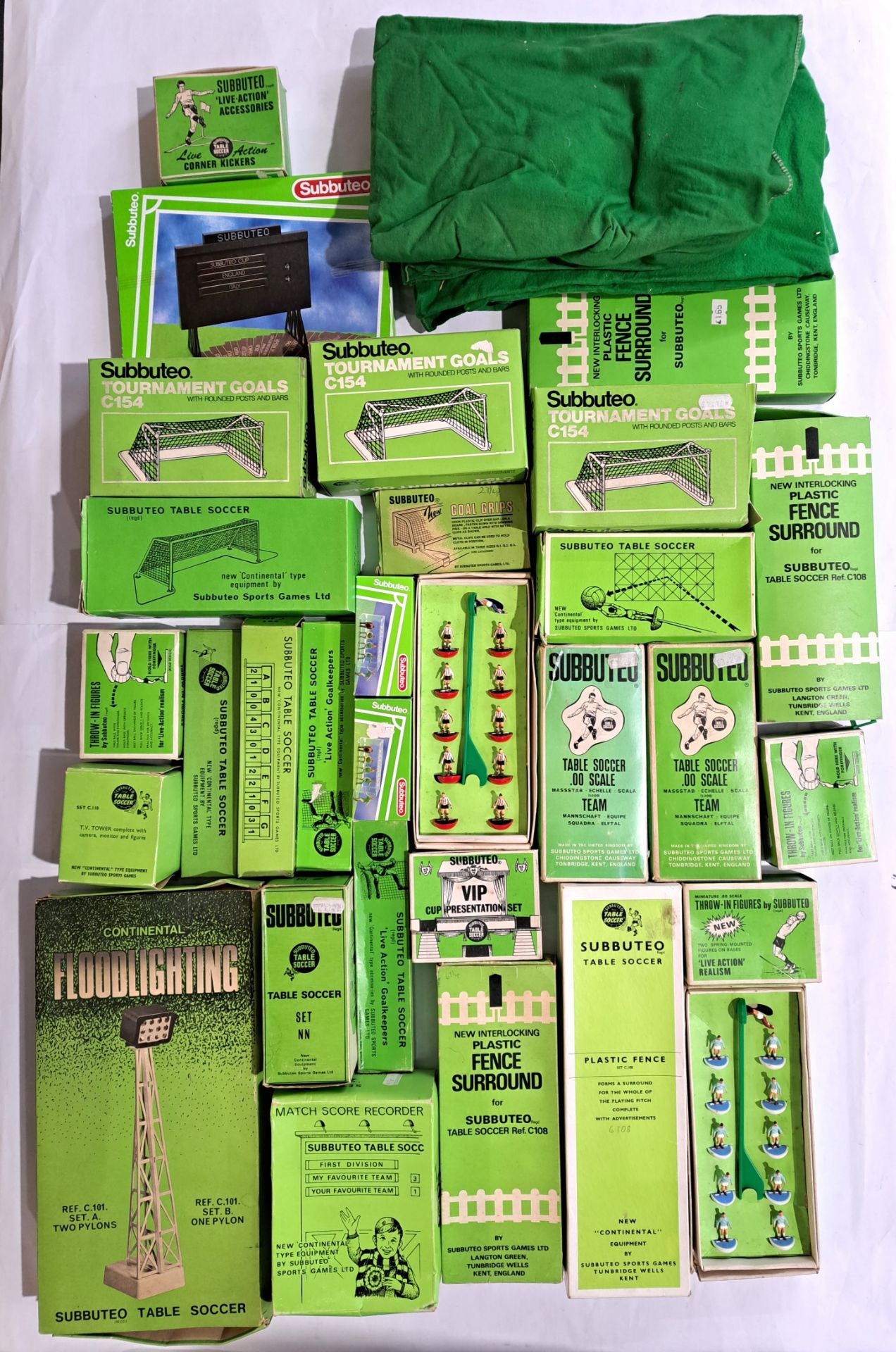 Subbuteo Football, a boxed group of accessories 