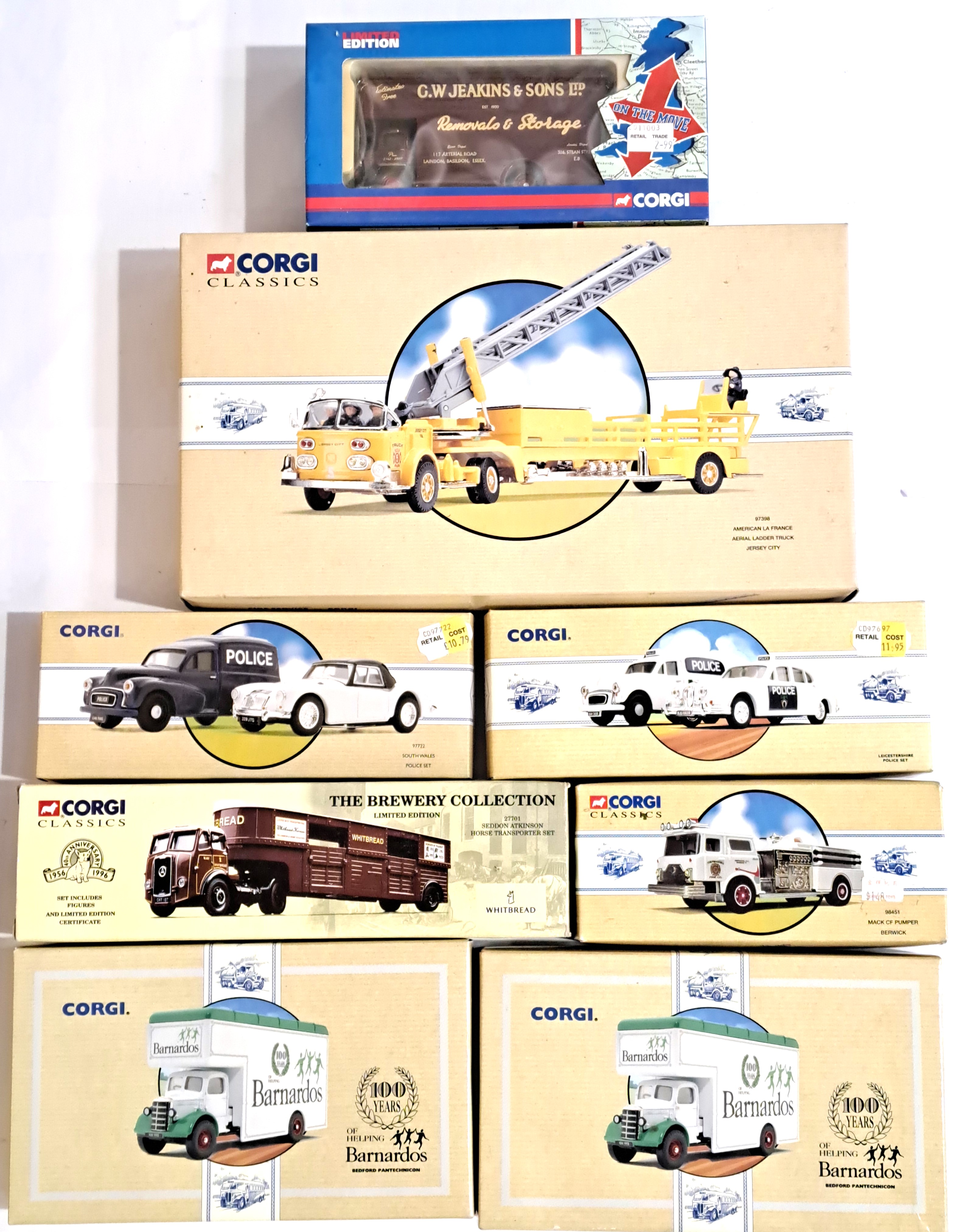 Corgi Classics, a boxed group comprising of Commercial and Emergency vehicles