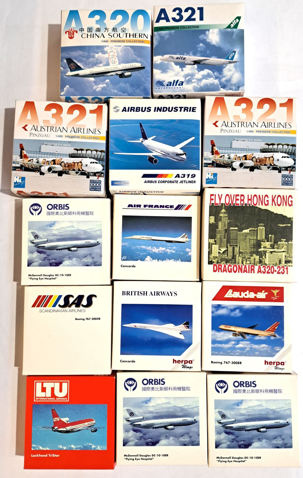 Herpa Wings, Dragon Wings, Orbis and similar. A boxed 1:400 & 1:500 scale