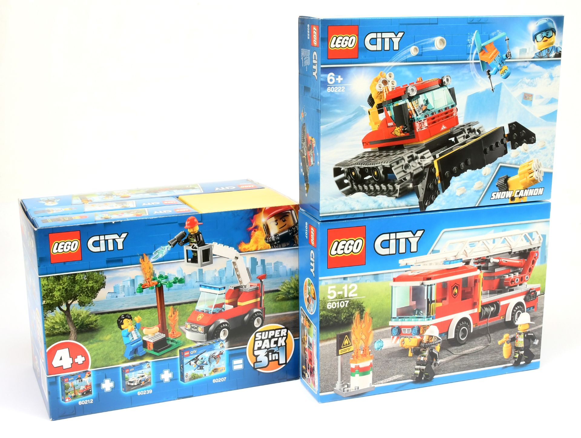 Lego City sets to include Super Pack 3 in 1 60207, 60239, 60212, Snow Groomer set 60222, Fire Lad...
