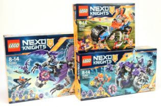 Lego Nexo Knights sets to include The Three Brothers 70350, Macy's Thunder Mace 70319, The Heligo...