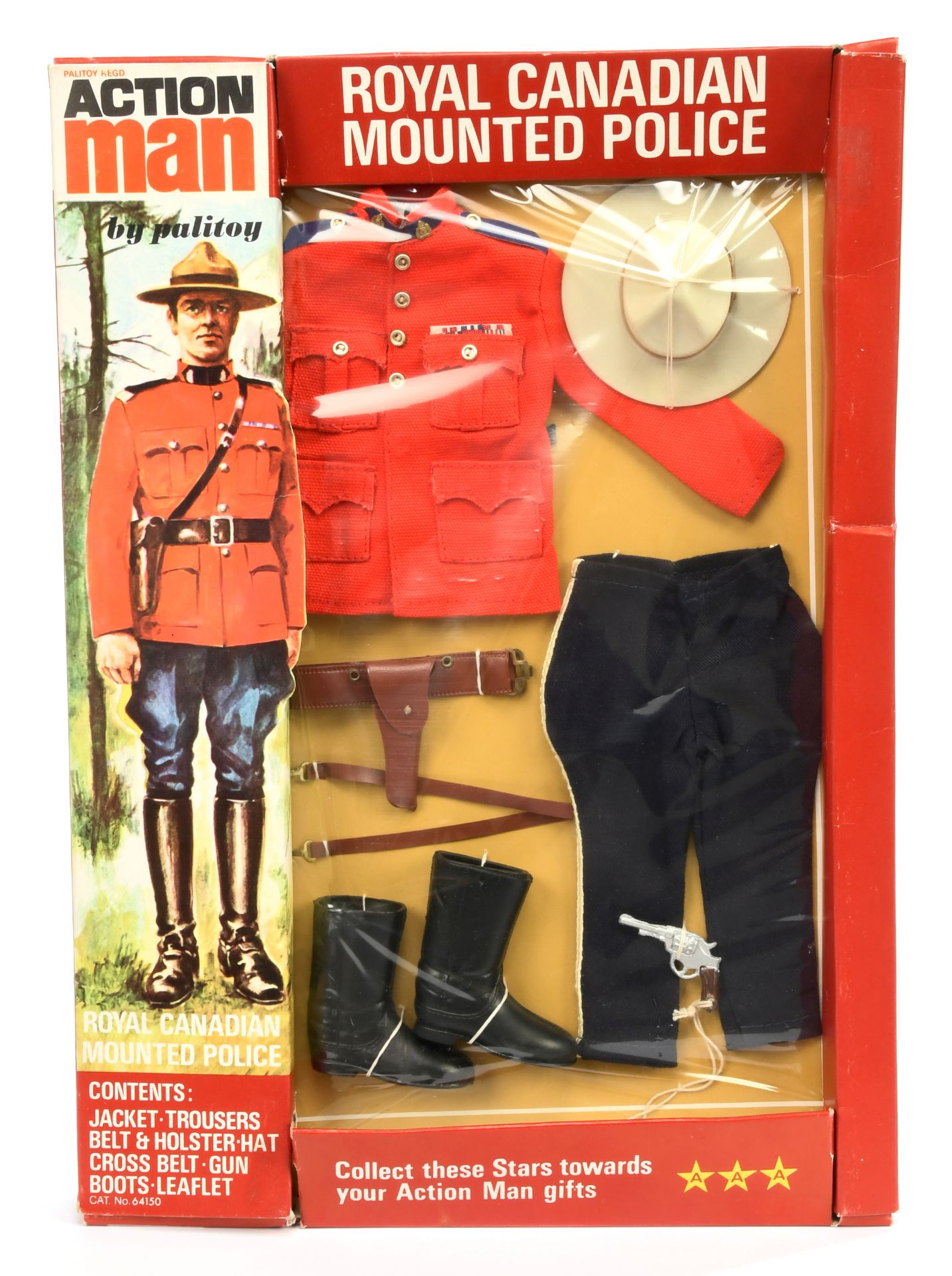 Palitoy Action Man Vintage 64150 Royal Canadian Mounted Police, comprising Jacket, Trousers, Belt...