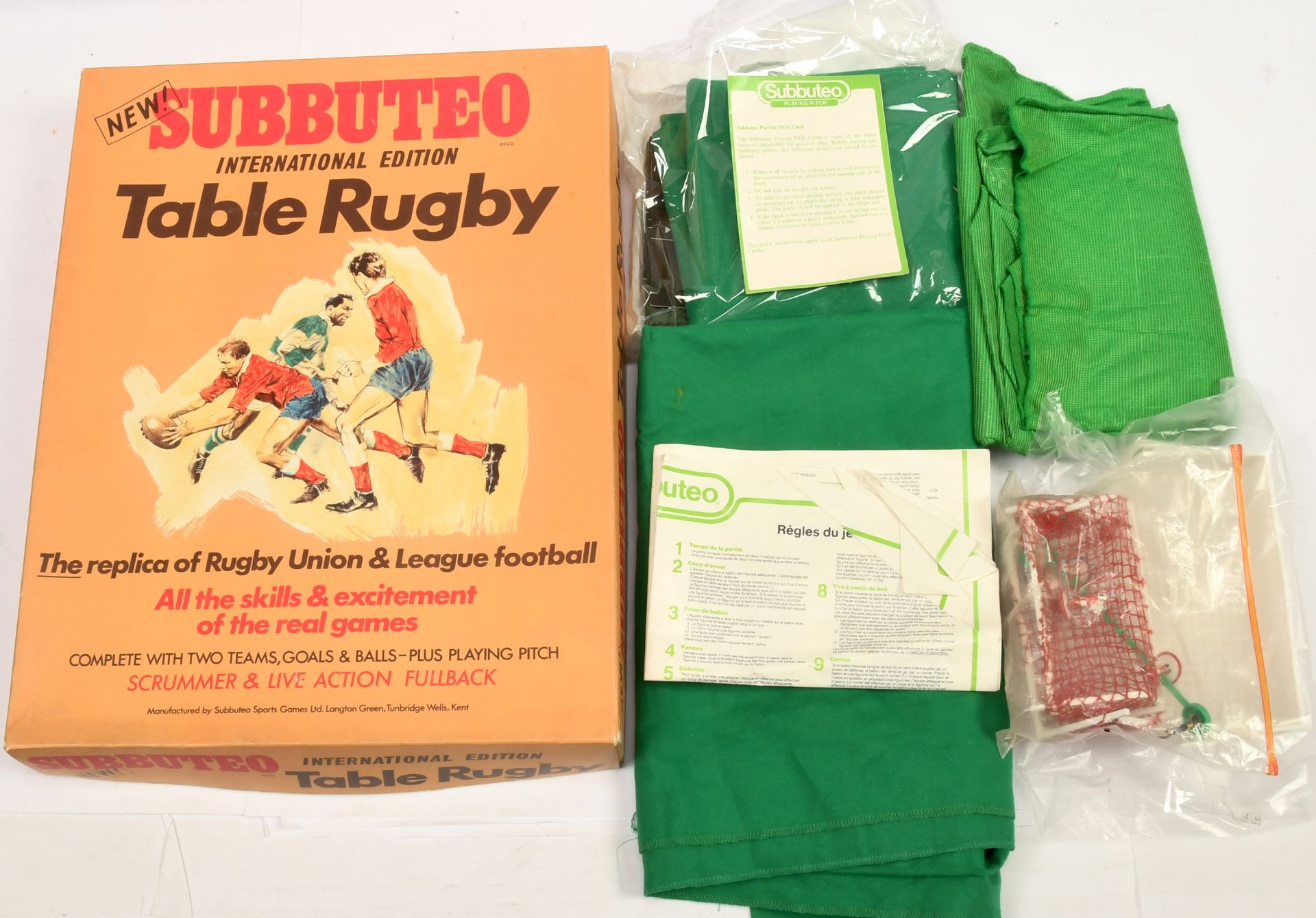 Subbuteo International Edition Table Rugby Boxed game with original Rugby Balls - appears complet...
