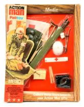 Palitoy Action Man Vintage 34165 Medic, comprising Stretcher, Red Cross Box & Flag, Stethoscope, ...