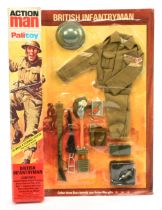 Palitoy Action Man Vintage 34317 British Infantryman, comprising Helmet, Battle Dress, Trousers, ...