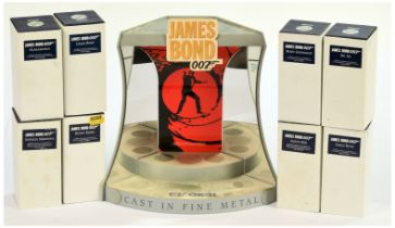 Corgi James Bond Icon Figurines x 8 and Display Stand