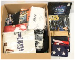 Quantity of Star Wars related T-shirts, bedding, blanket and others