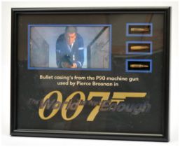 James Bond 007 The World is not Enough P90 Machine Gun bullet casings framed display
