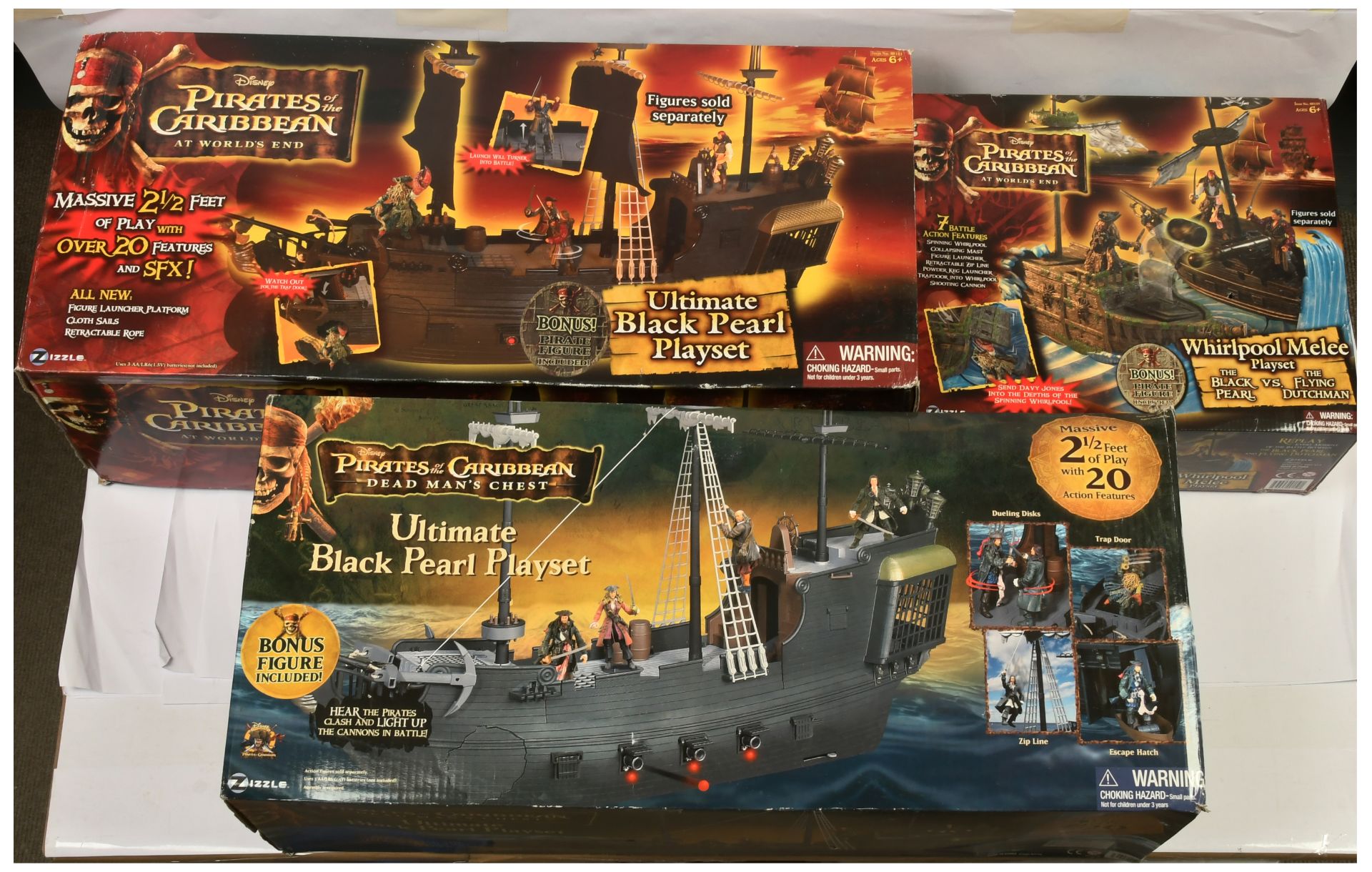 Zizzle The Pirates of the Caribbean ship playsets x 3