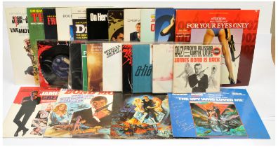 James Bond 007 related vinyl records x 26