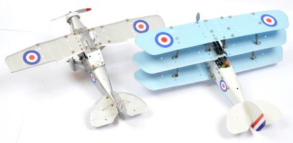 Meccano single engine Tri-plane in Blue and White