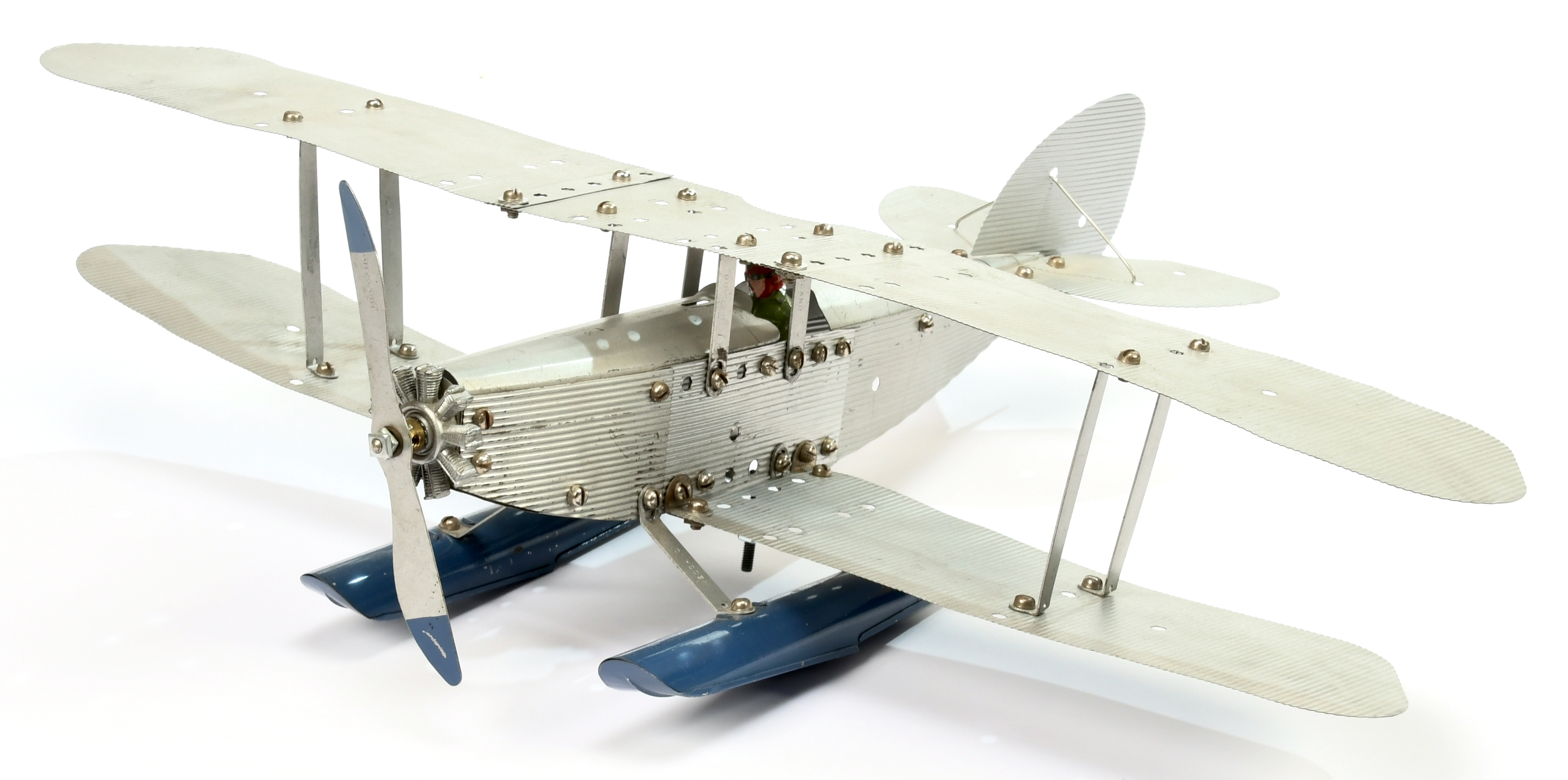 Avion Biplan Meccano N°1A De 1931 - Tôle - Grand Modèle 36x47cm - Très Bel état