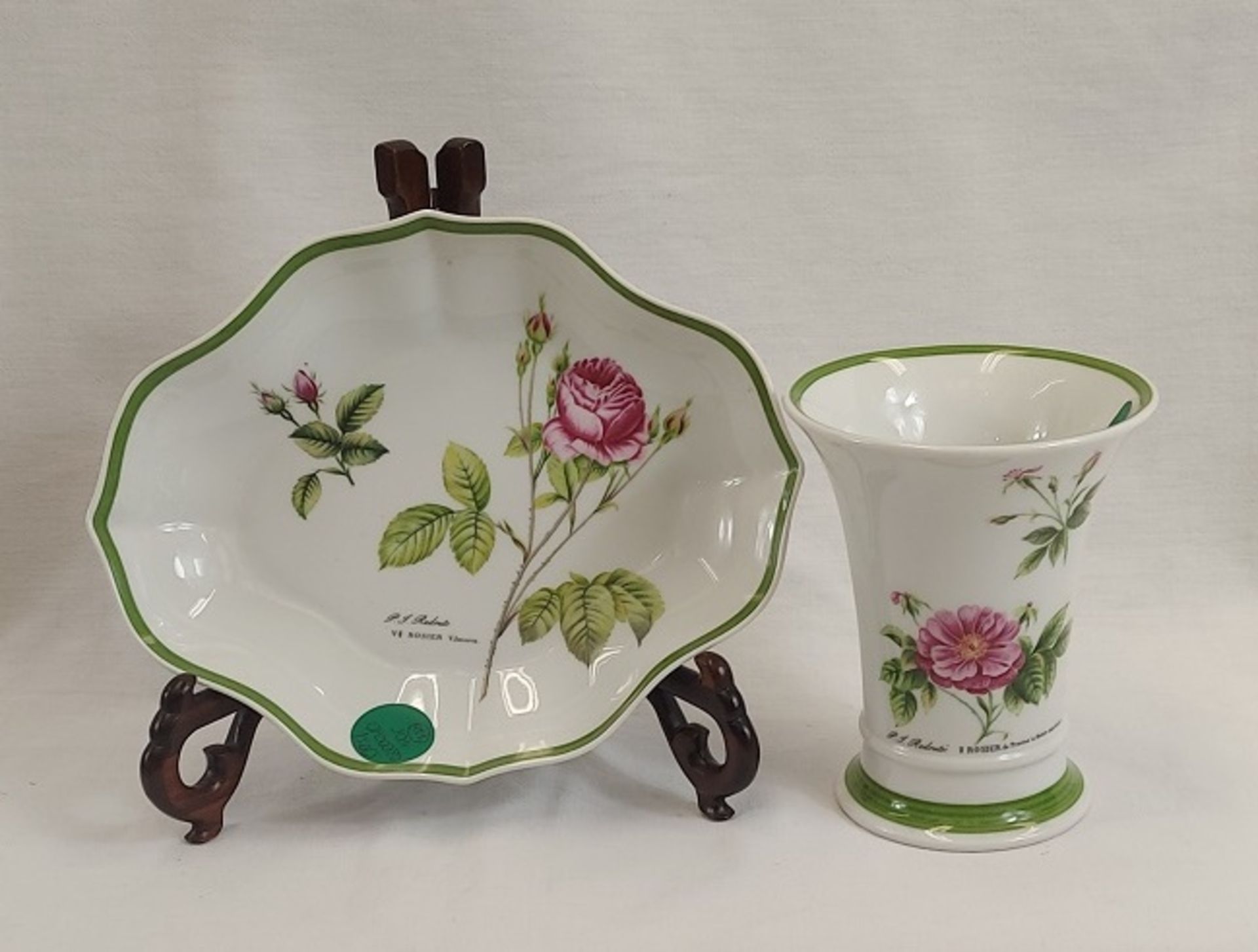 Hutschenreuther Porzellan Set Schale & Vase Rosendekor