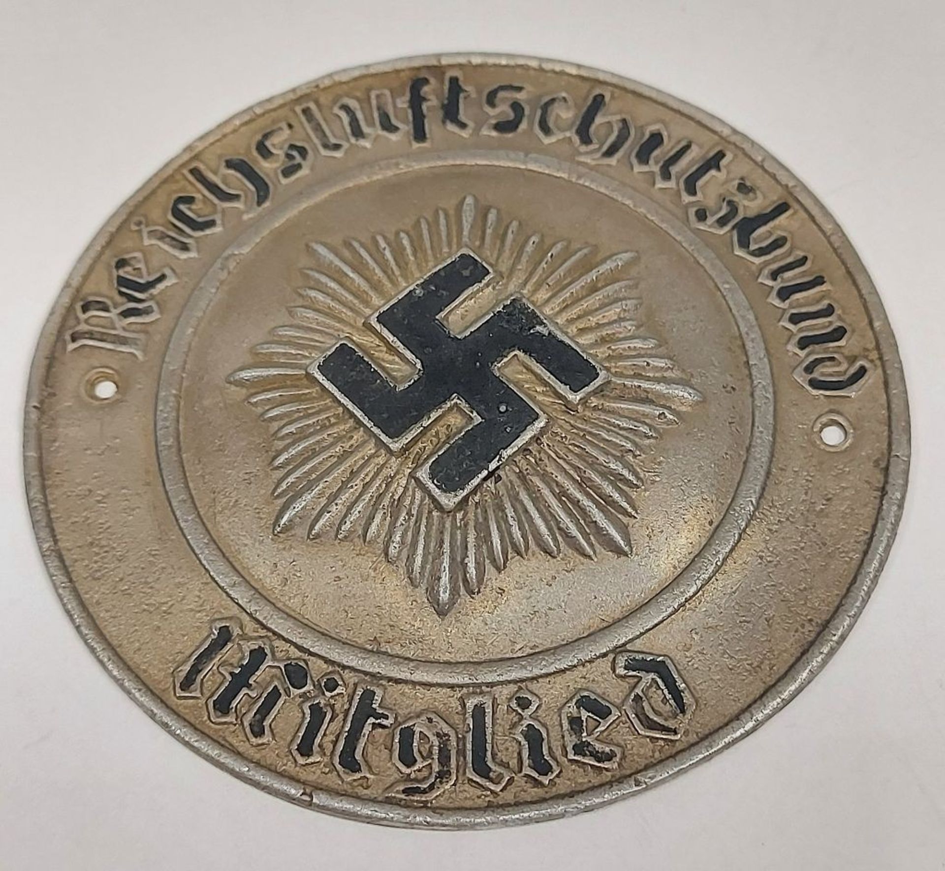 WKII Aluminiumplakette Reichsluftschutzbund