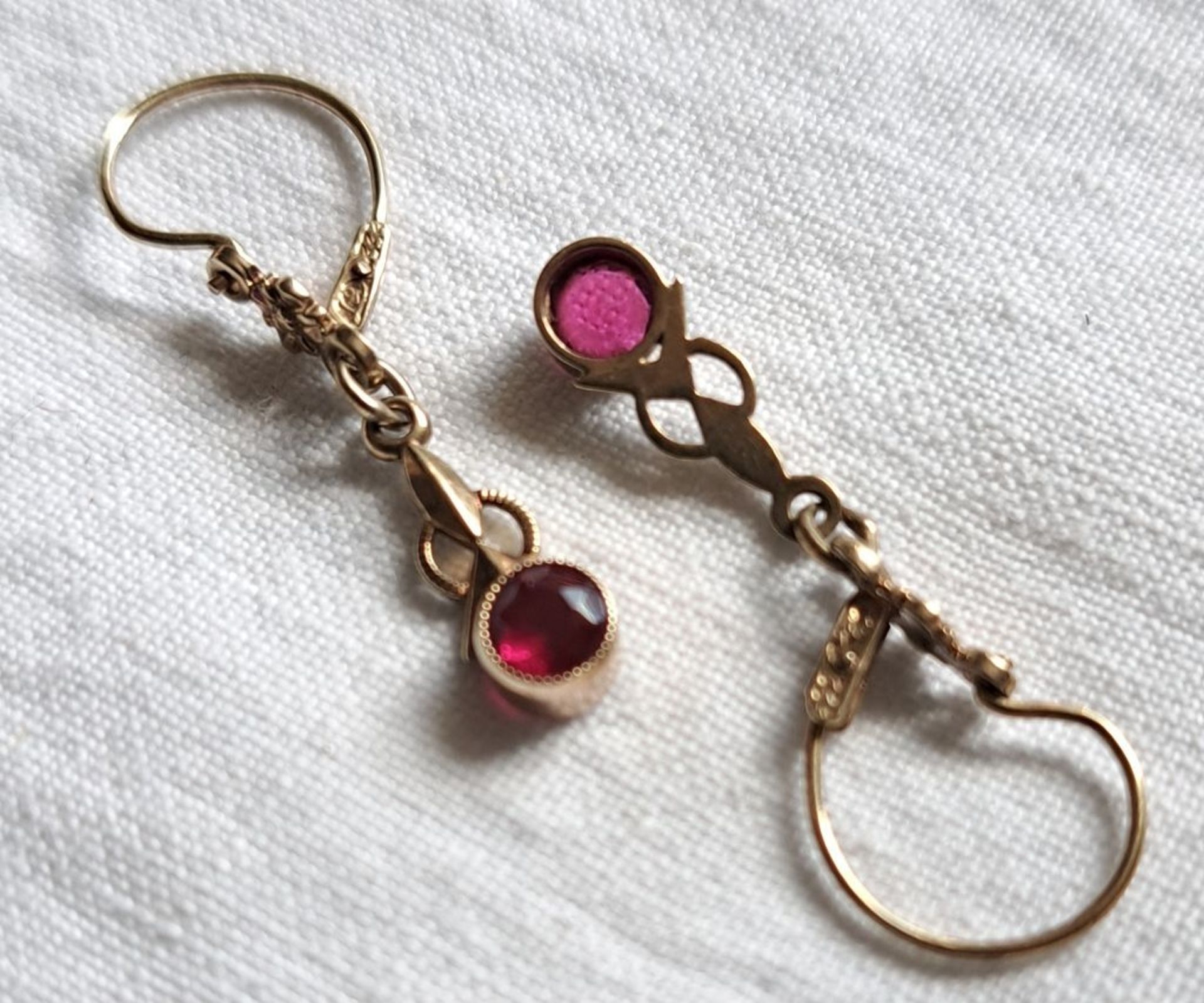 Paar antike Gold Ohrringe Hänger - Image 5 of 5