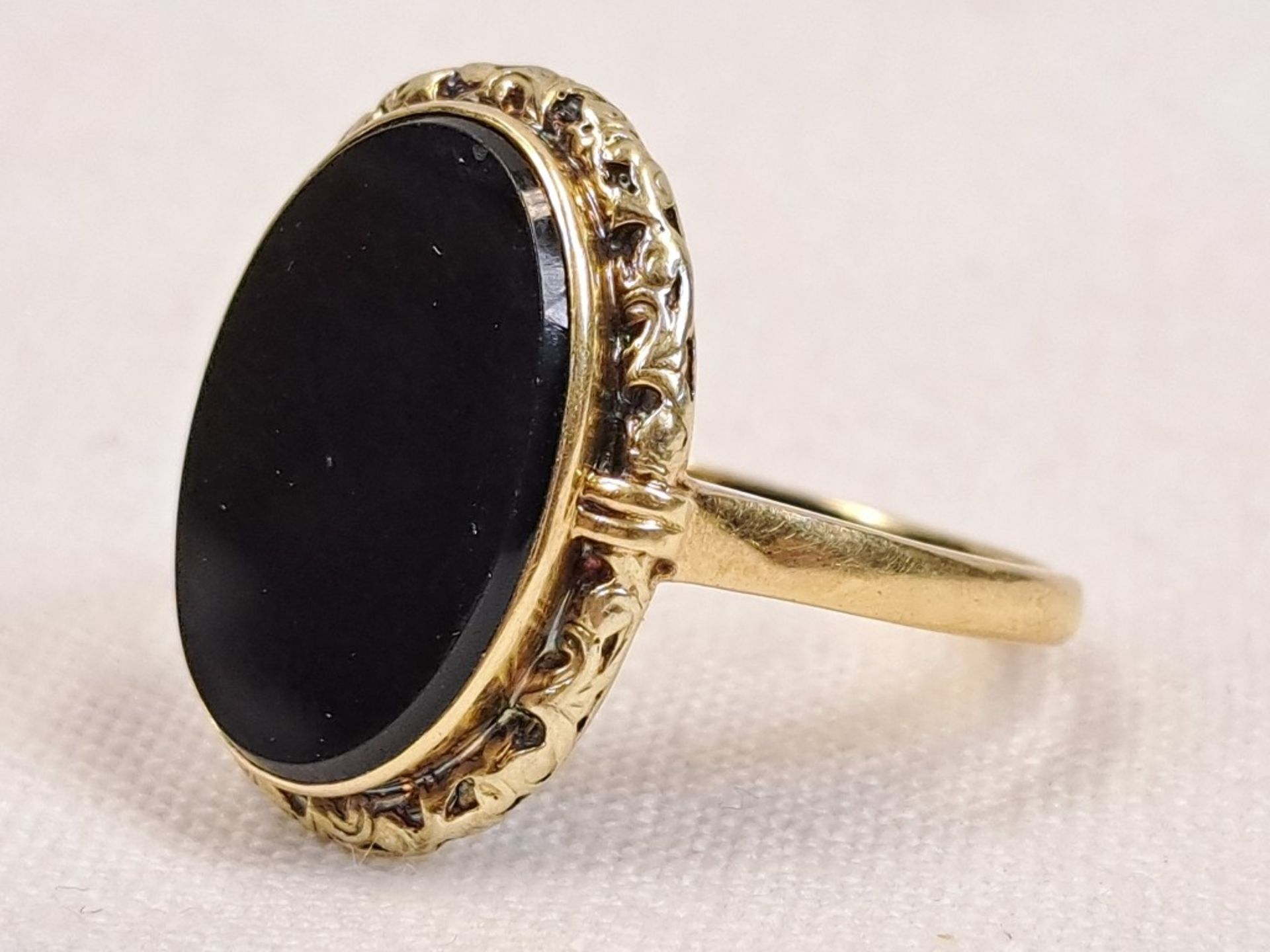 585 GG Unisex Onyx Ring - Image 4 of 7