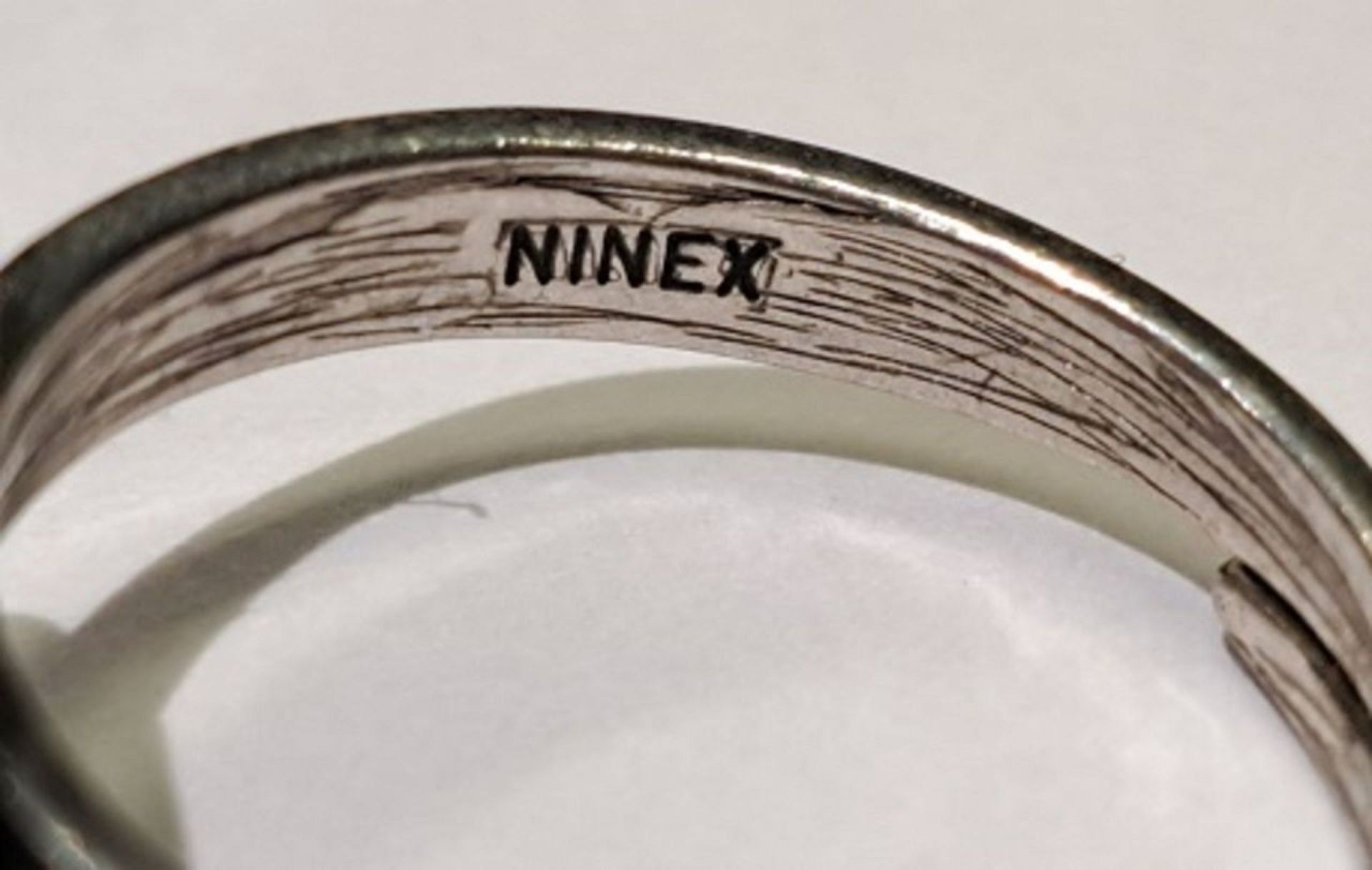 925er Silber Finnland Modernist Ninex Ring - Bild 3 aus 5