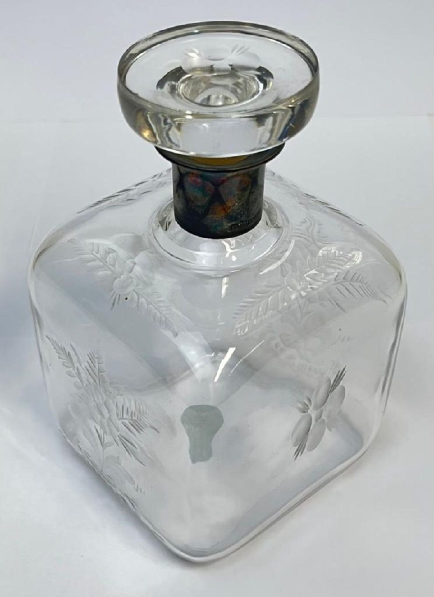 Antiker Glasflakon mit Silbermontur - Bild 4 aus 4