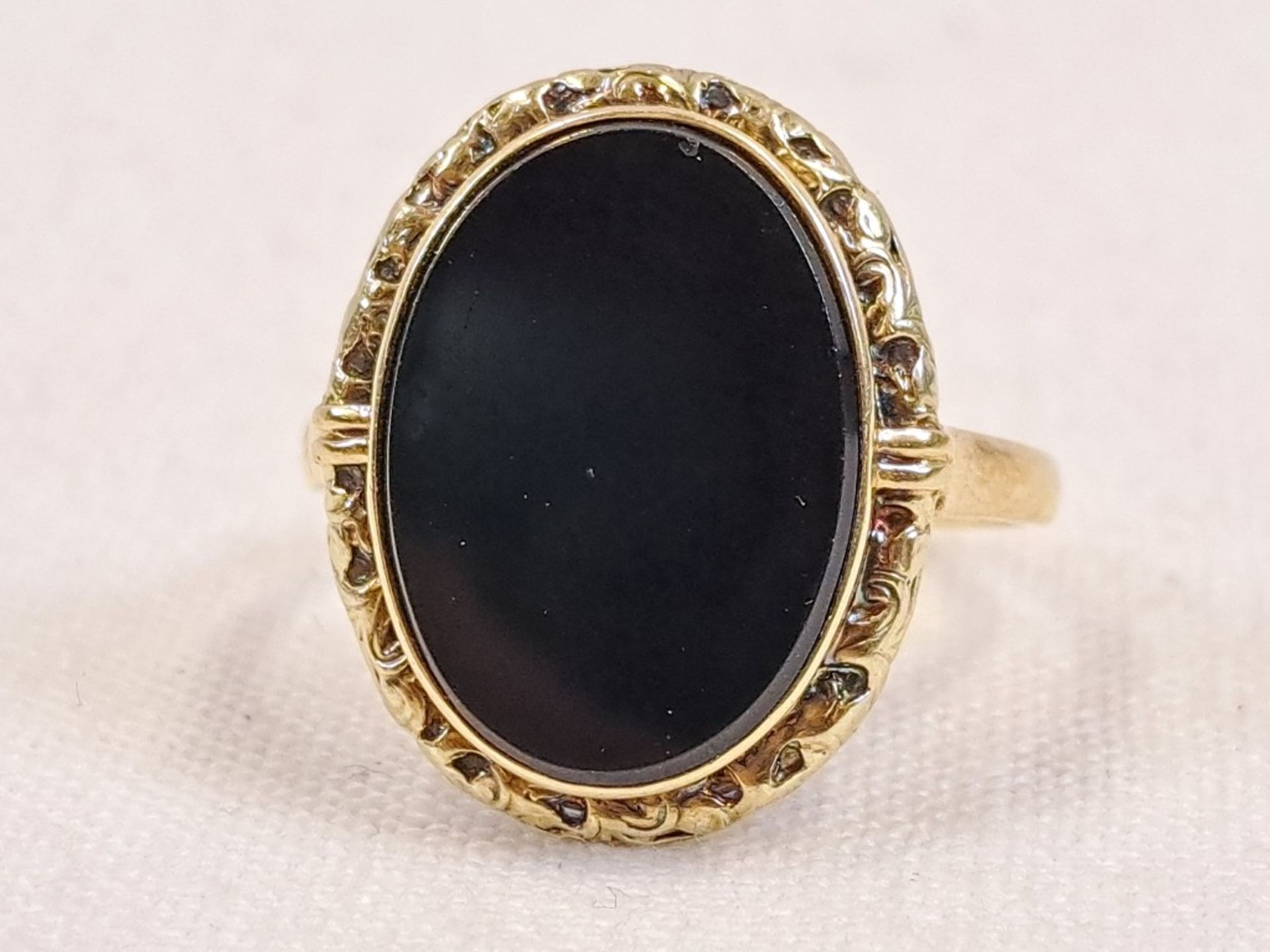 585 GG Unisex Onyx Ring - Image 3 of 7