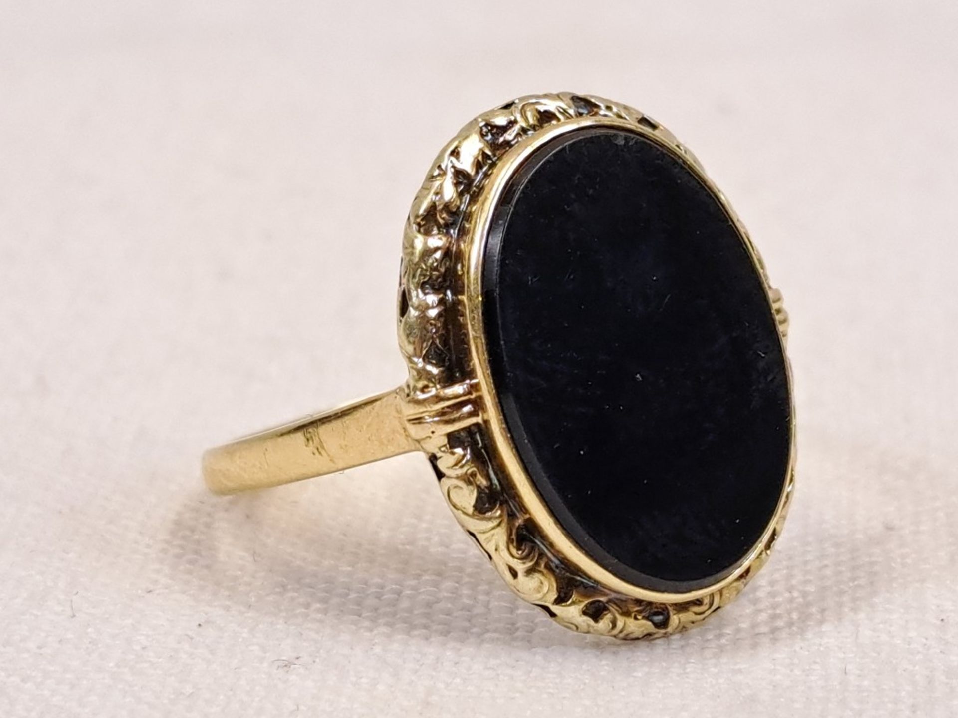 585 GG Unisex Onyx Ring - Image 7 of 7