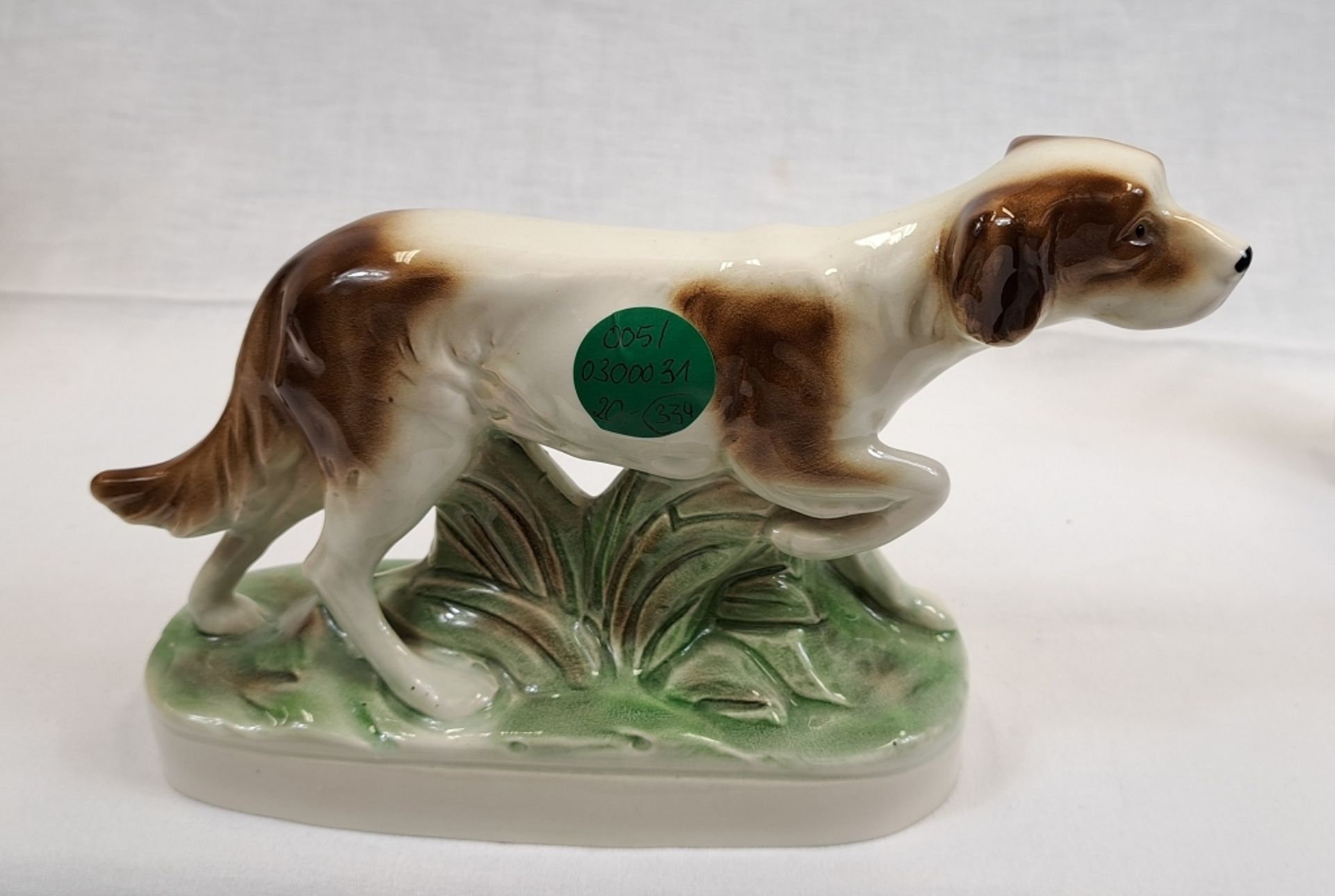 Alte Porzellanfigur Jugendstil Hund Setter