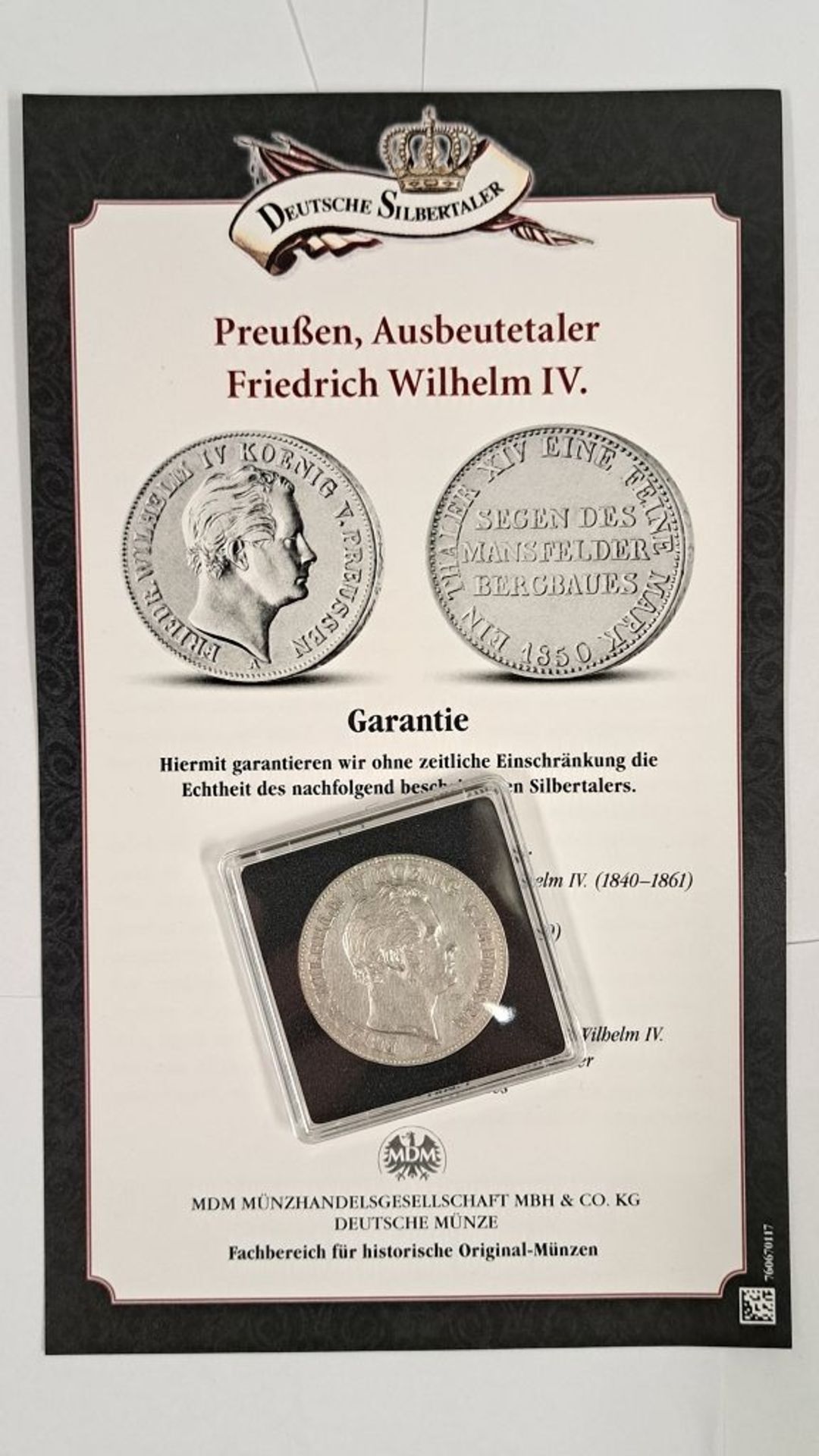 Münze "1 feine Mark" 1842 - 1852