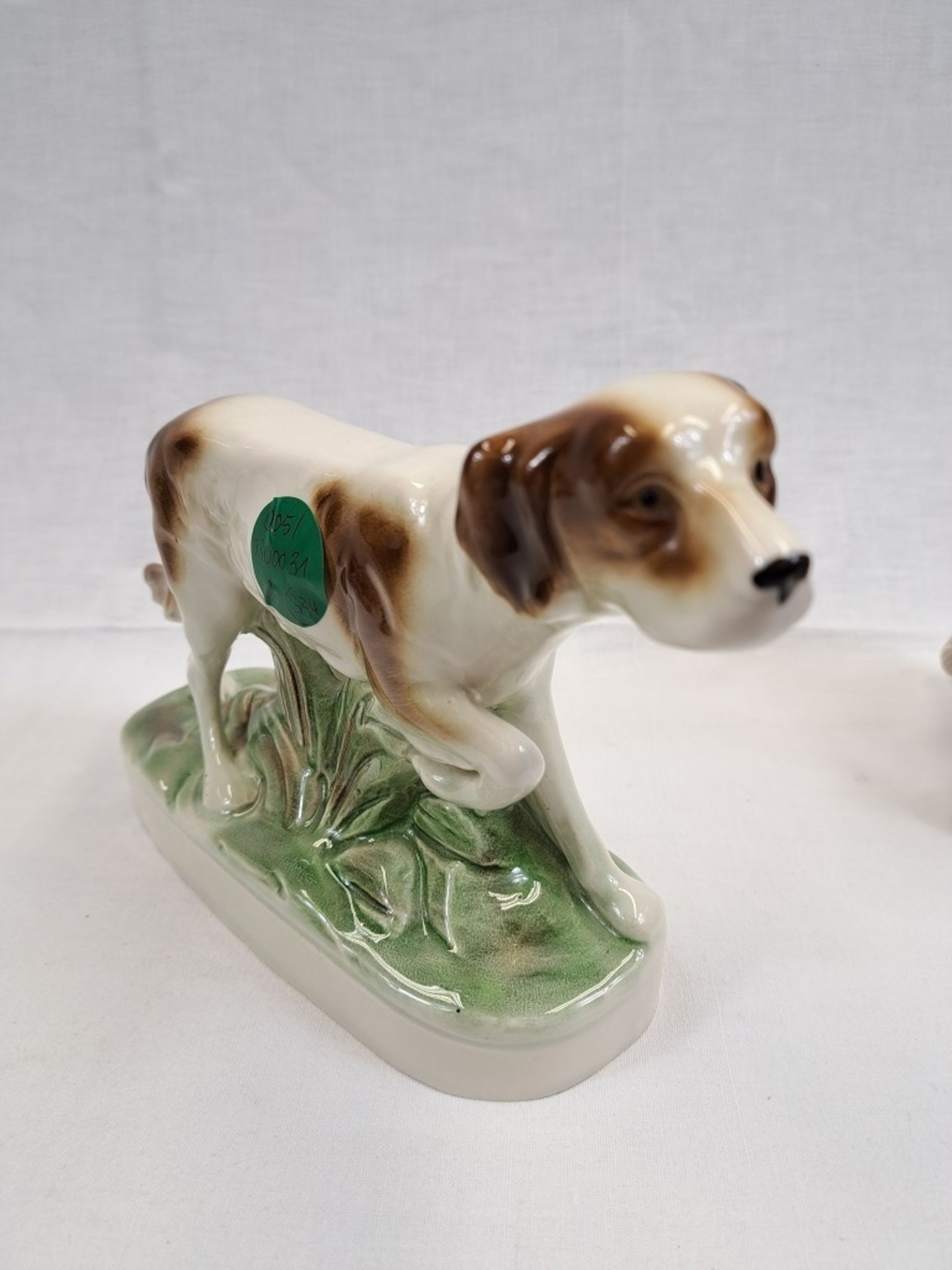 Alte Porzellanfigur Jugendstil Hund Setter - Image 3 of 3