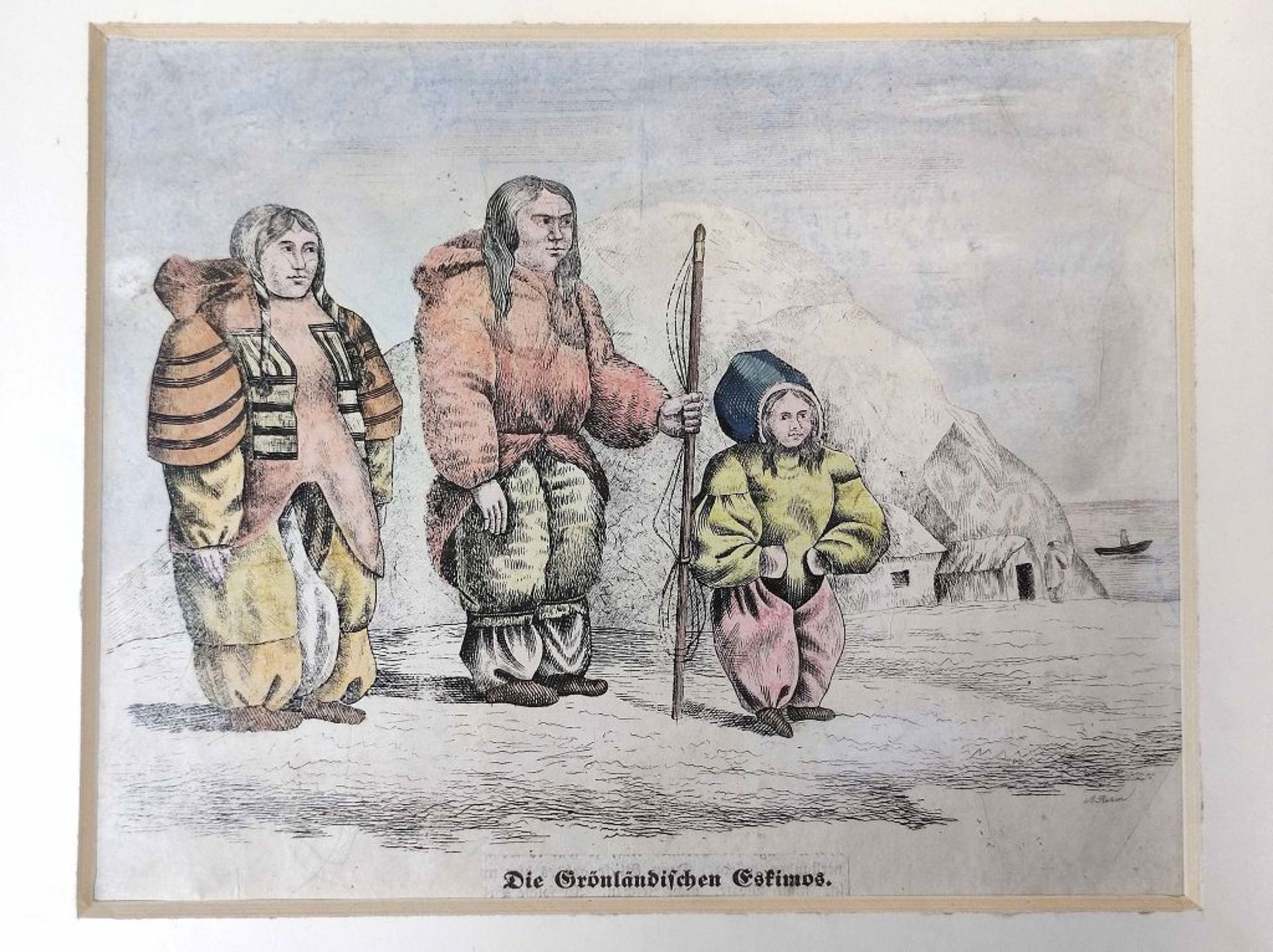 Antike Lithographie Grönland