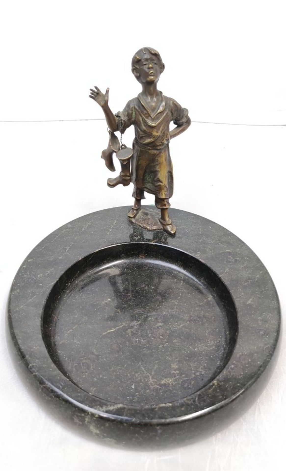 XL Zigarren Aschenbecher mit Bronzefigur