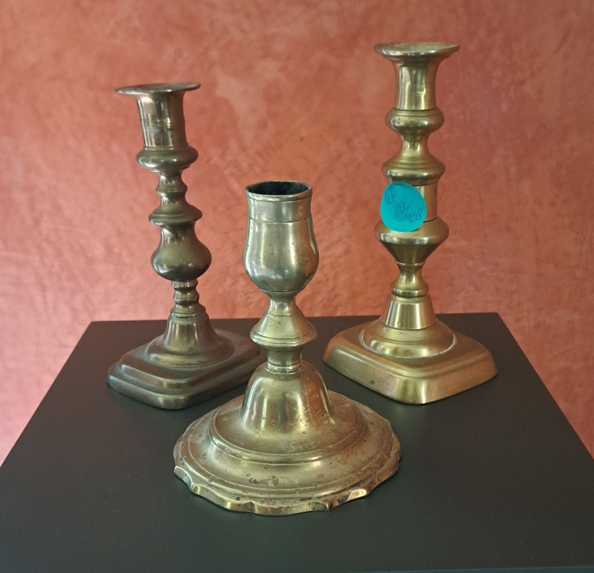 Drei antike Messing Kerzenhalter - Bild 3 aus 3