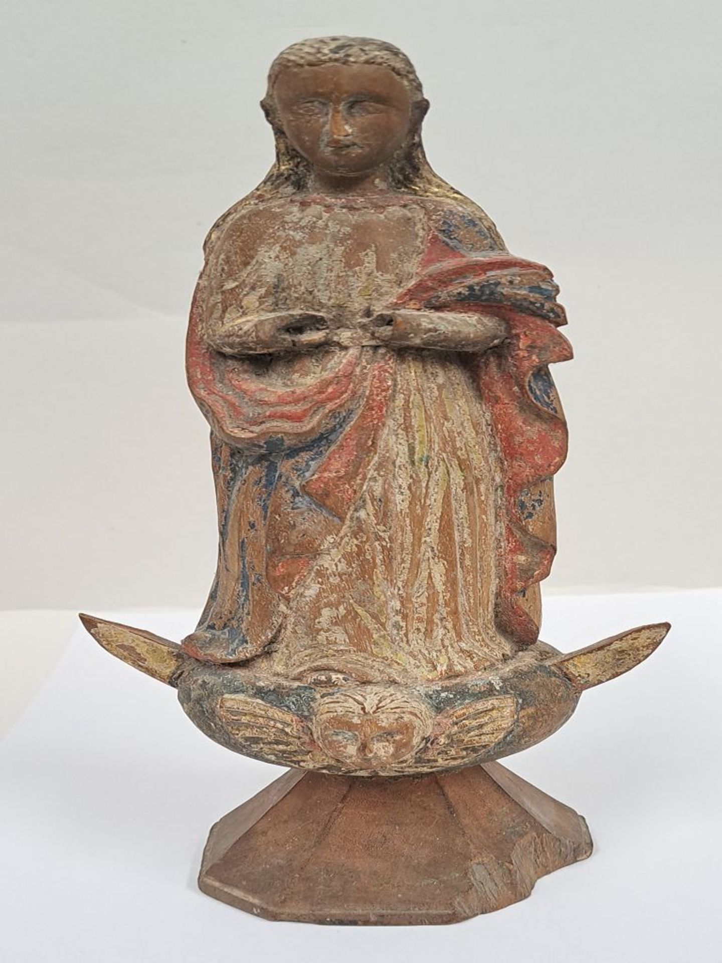 Antike Holzfigur Marienstatue