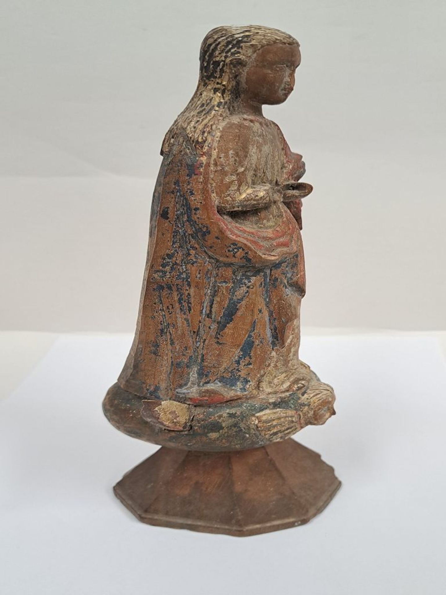 Antike Holzfigur Marienstatue - Image 3 of 9