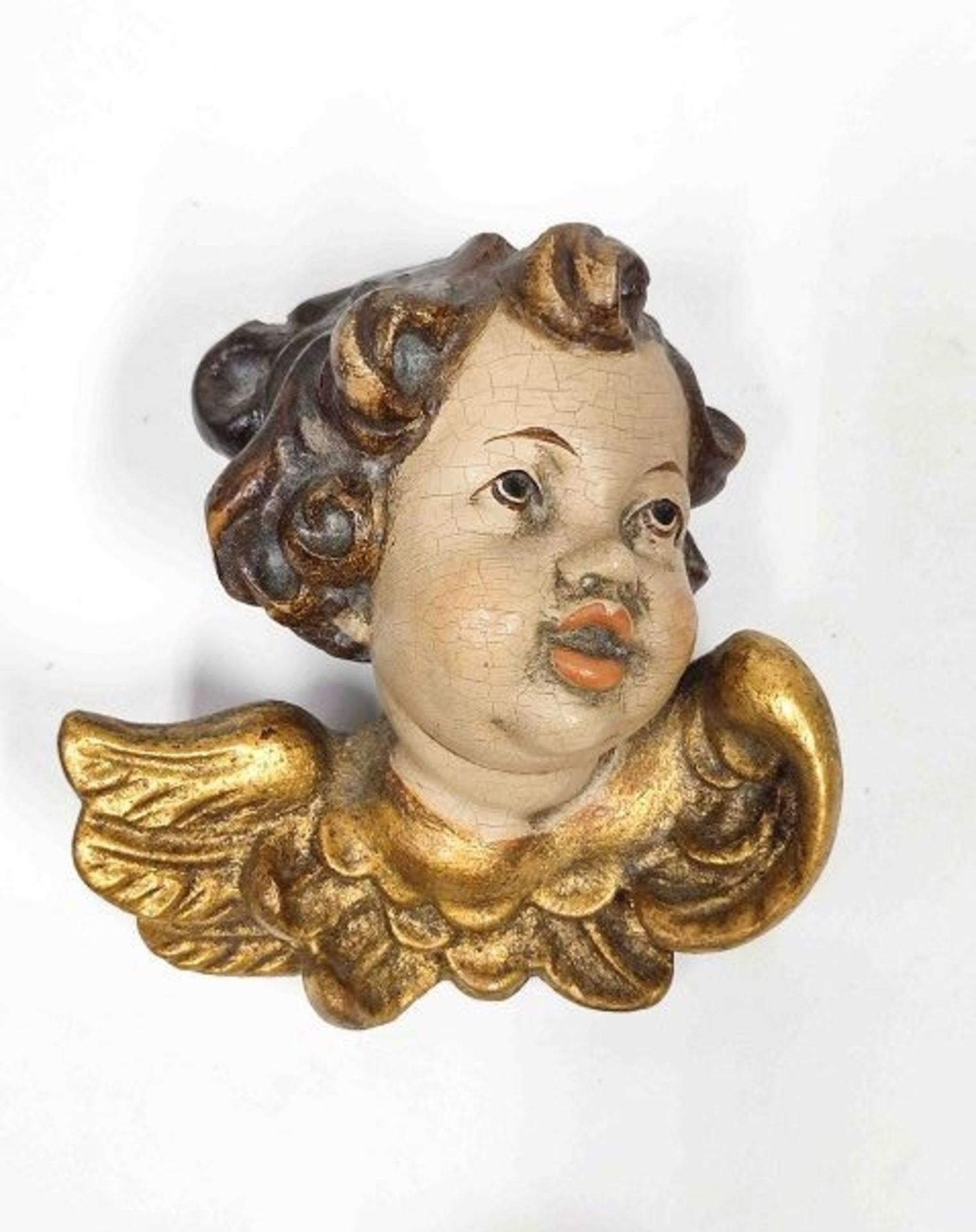 Drei antike Holzengel Putto - Bild 3 aus 4