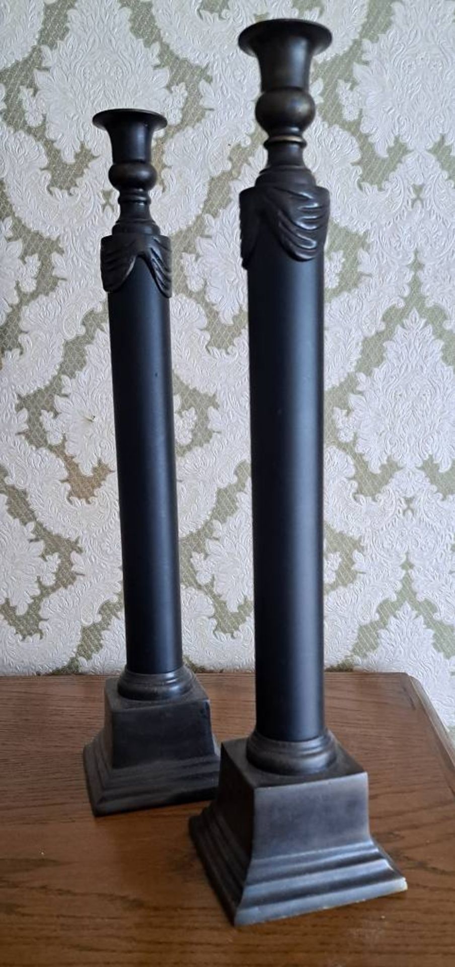 Paar antike XL Kerzenhalter - Image 3 of 4