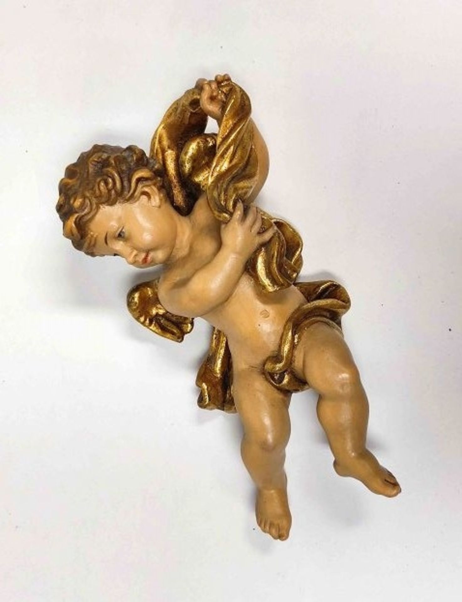 Drei antike Holzengel Putto - Bild 2 aus 4