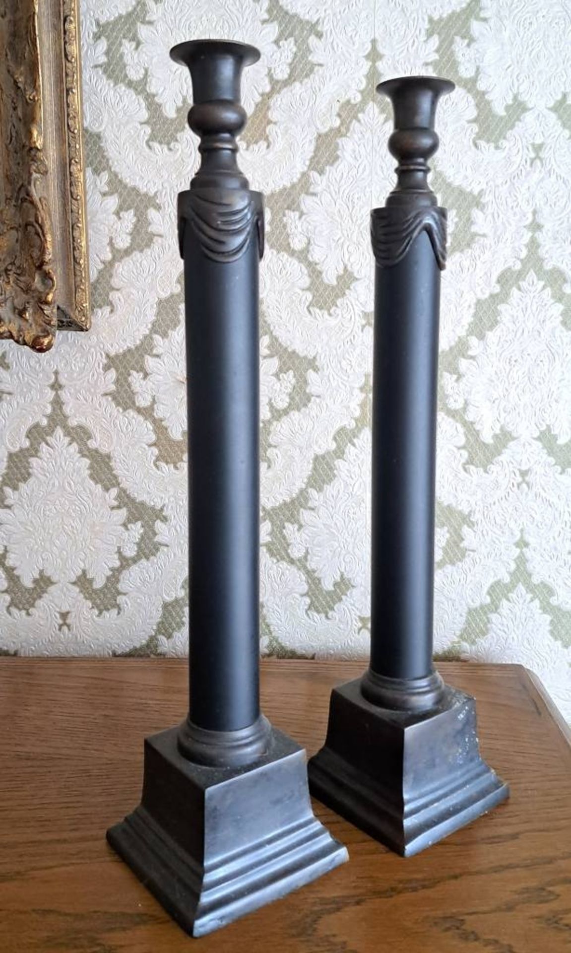 Paar antike XL Kerzenhalter