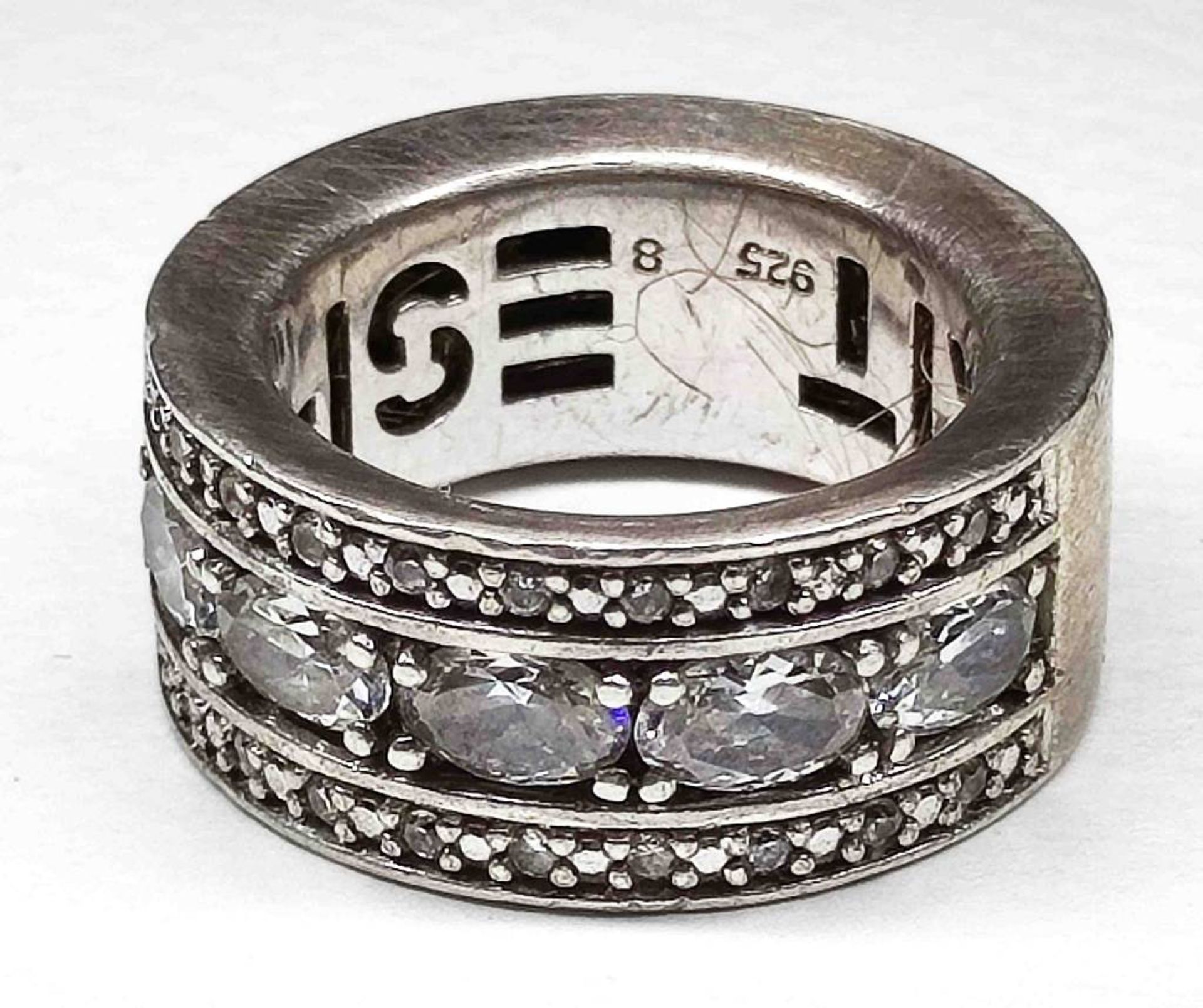 Esprit 925er Silber Ring + weiße Steine