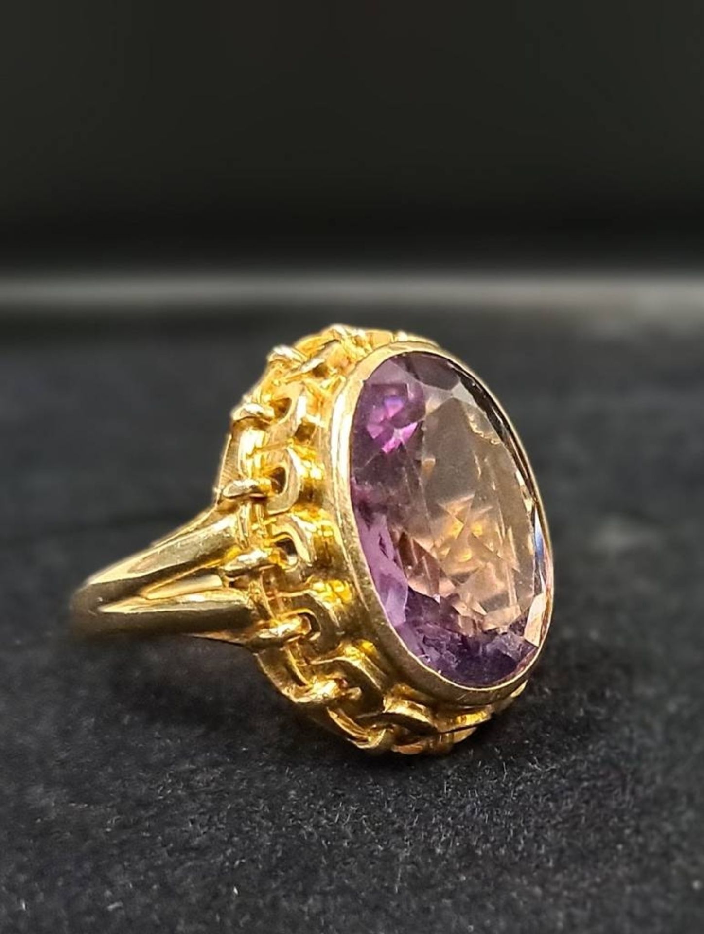 Vintage 585 GG Gold Ring + Amethyst