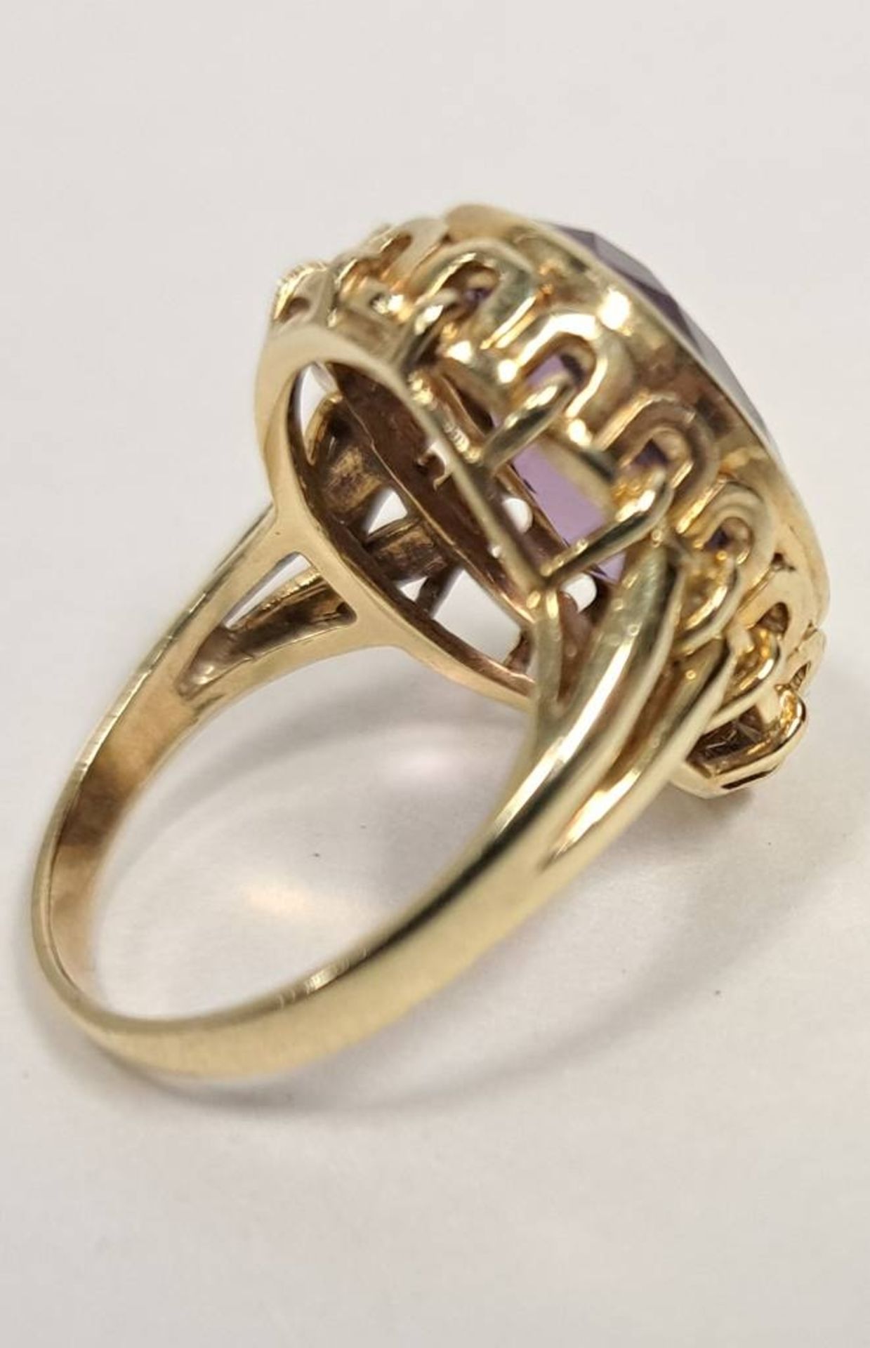 Vintage 585 GG Gold Ring + Amethyst - Image 4 of 4